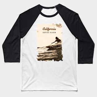 ☀ California ✪ Surfers Heaven ✪ Vintage Retro art style poster ✔ ✅ Baseball T-Shirt